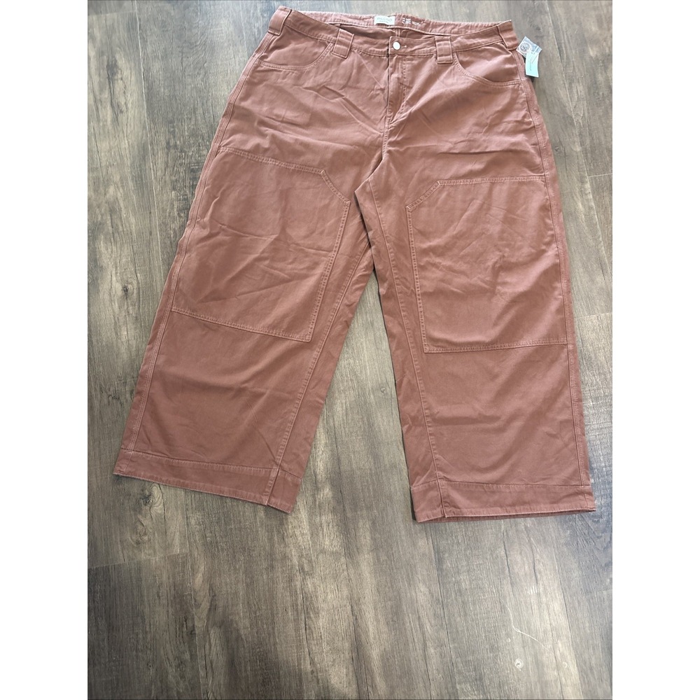 PILCRO Wanderer Wide Leg Utility Pants Womens Size 22 Terracotta Double Knee